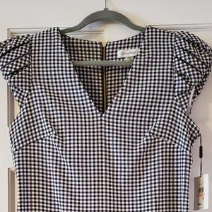 New With Tags Calvin Klein Black and White checked short sleeved Dress